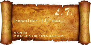 Leopolder Tímea névjegykártya